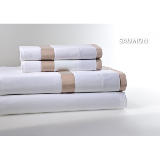 Παπλωματοθήκη King Με Ρεβερ Saumon 250 Κλωστές