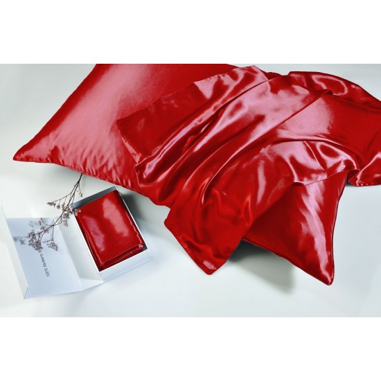 Μαξιλαροθήκη 100% Mulberry Silk - Red
