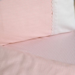 Κουβρ/λι Κούνιας Με Ασπροκέντημα 509 Carreau/Stripe Pink
