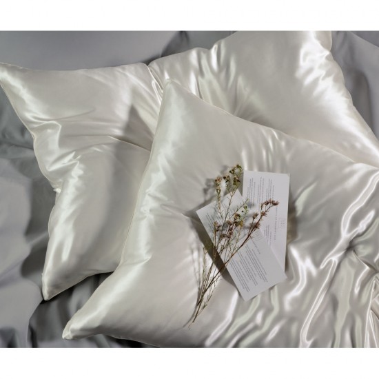 Μαξιλαροθήκη 100% Mulberry Silk - White