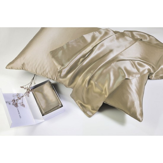 Μαξιλαροθήκη 100% Mulberry Silk - Champagne