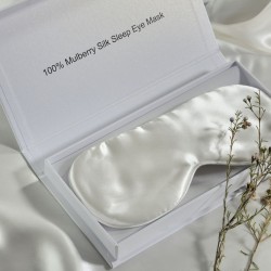 Μάσκα Ύπνου 100% Mulberry Silk - White