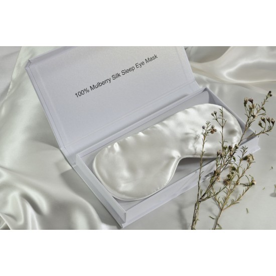 Μάσκα Ύπνου 100% Mulberry Silk - White