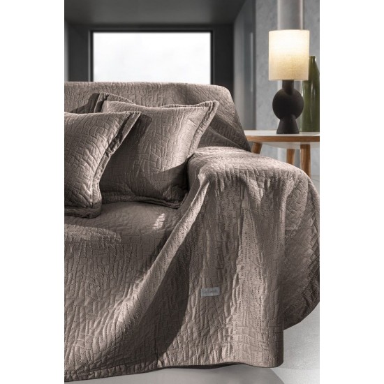 Σετ Ριχτάρι Διθέσιο 170X250 + Μαξιλαροθήκη - Avon Choco