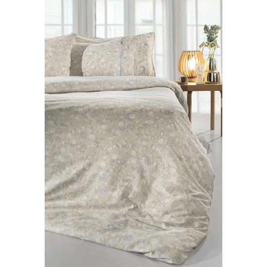 Σετ 3τμχ. Σεντόνια με Λάστιχο Elodie Natural Flannel 100x200+32