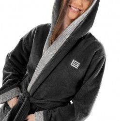 Μπουρνούζι με Κουκούλα -  Monogram Black XXLarge