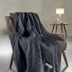 Σετ Ριχτάρι Πολυθρόνας 130X170 + Μαξιλαροθήκη 48X48+3 - Crusty Carbon 